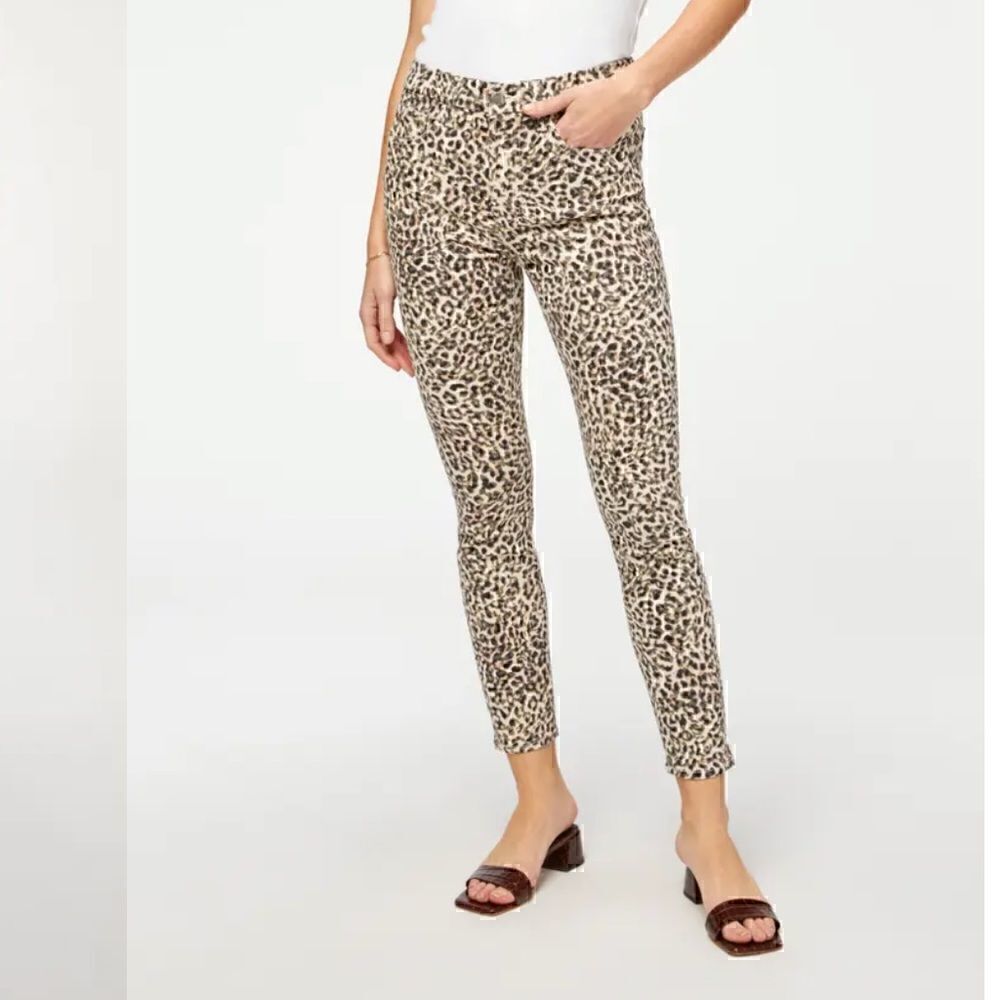 NWT JEN7 BY 7 FOR ALL MANKIND Leopard Print Ankle Skinny Jeans Size 2
